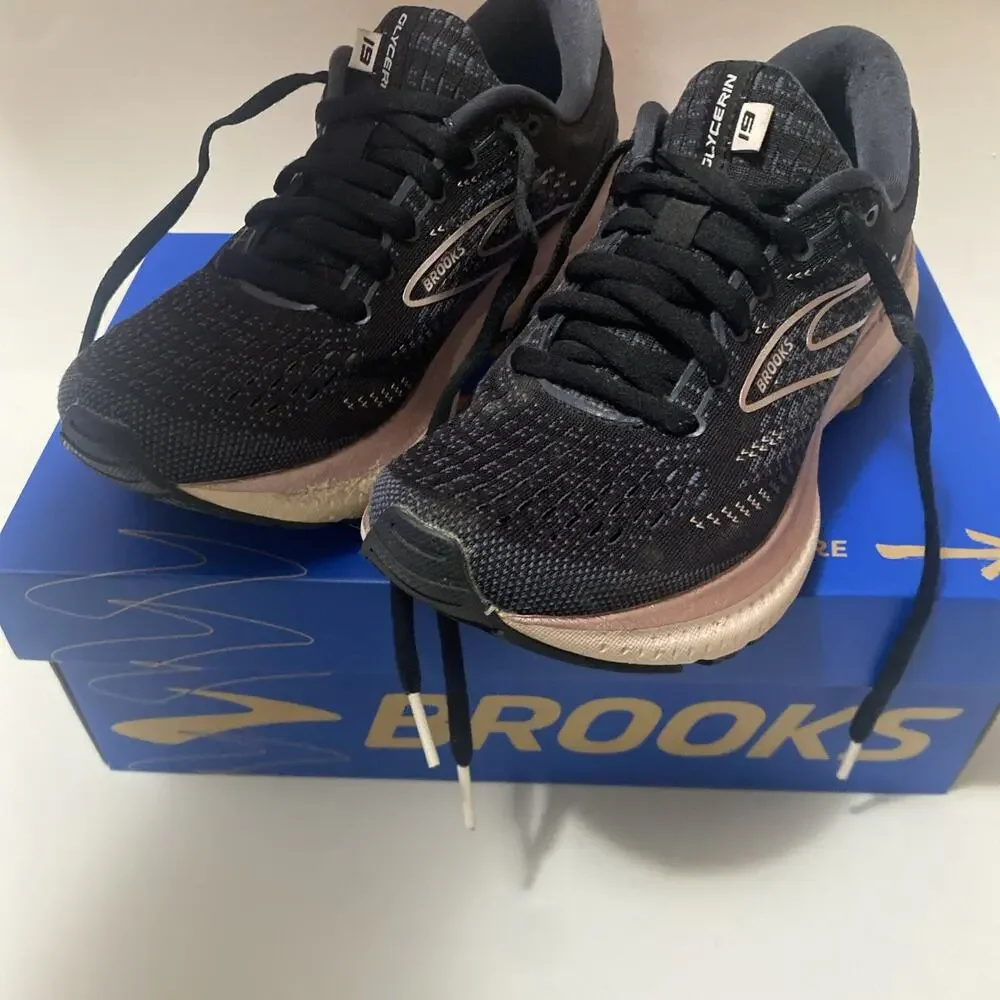 Brooks Glycerin 19 Women’s Running Shoes Black Pink Size 6B Athletic Sneakers